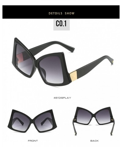 Hip-hop Large-Frame Women Sunglasses Outdoor Vacation Beach Sunglasses (Color : 4, Size : 1) 1 4 $16.41 Designer