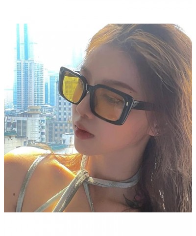 Square Retro Hip Hop Sunglasses for Men and Women Outdoor Vacation (Color : A, Size : 1) 1 D $12.42 Designer