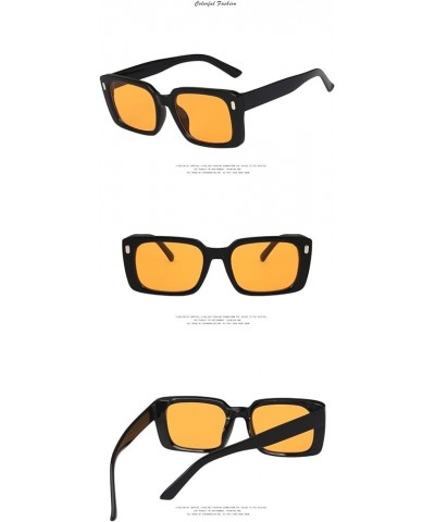 Square Retro Hip Hop Sunglasses for Men and Women Outdoor Vacation (Color : A, Size : 1) 1 D $12.42 Designer