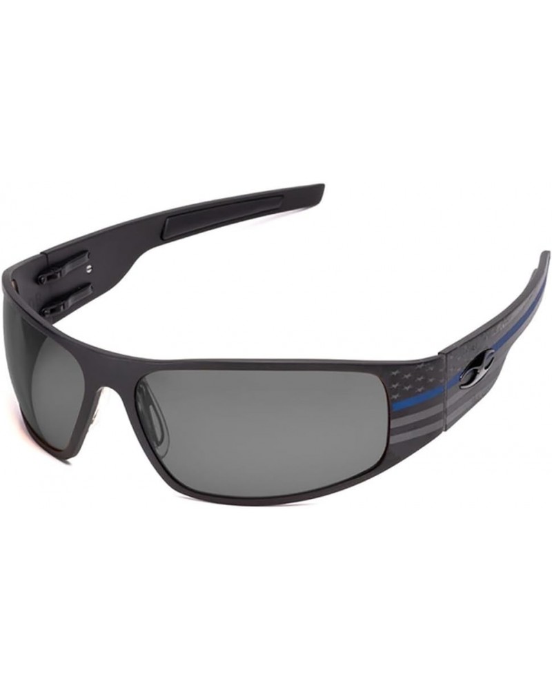 Big Daddy Bagger Standard Lens Sunglasses with Thin Blue Line Frame Standard Grey $112.73 Designer