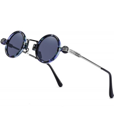 Isaac Steampunk Small Round Sunglasses Retro Vintage Eyewear Men Women Circle Lens Metal Frame UV400 Demi / Gray $13.43 Goggle