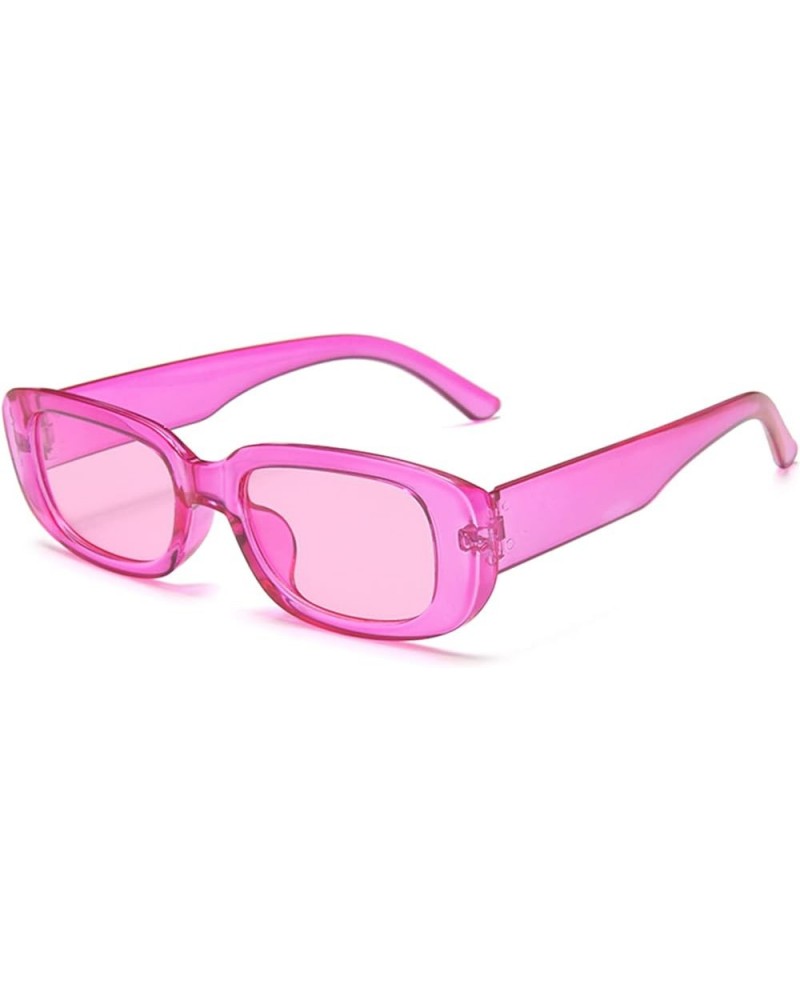 Rectangle Sunglasses for Women Narrow Square Frame UV400 Protection Retro Driving Glasses Vintage Fashion Fusia PINK $9.02 Sq...