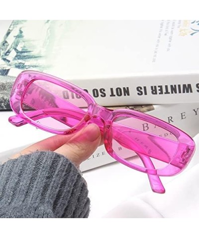 Rectangle Sunglasses for Women Narrow Square Frame UV400 Protection Retro Driving Glasses Vintage Fashion Fusia PINK $9.02 Sq...