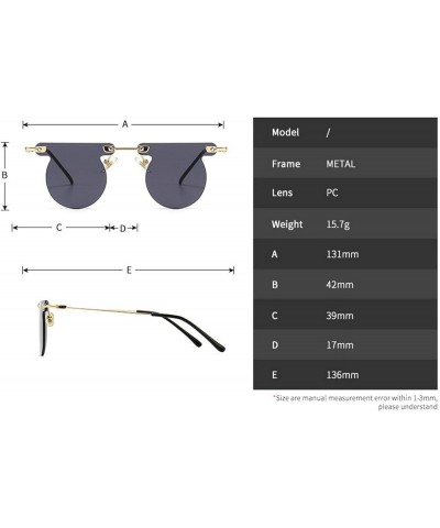 vintage small sunglasses women round metal rimless glasses for men fashion 2021 new flat top hippie clear sunglass Dark Blue ...