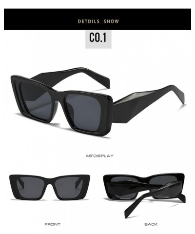 Woman Street Shooting Fashion Retro Square Sunglasses Outdoor (Color : C, Size : Medium) Medium G $21.99 Designer