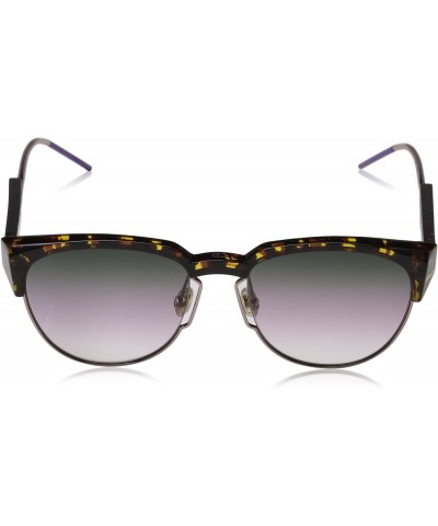 Faceted Sunglasses Spectral 01KSO Havana/Gold/Violet 53mm $113.38 Designer