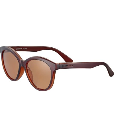 Women's Endee Rectangular Sunglasses Shiny Brown Spray on Milky Nude Base $31.90 Rectangular