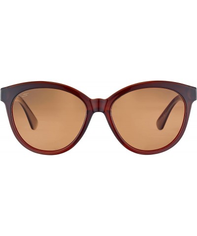 Women's Endee Rectangular Sunglasses Shiny Brown Spray on Milky Nude Base $31.90 Rectangular