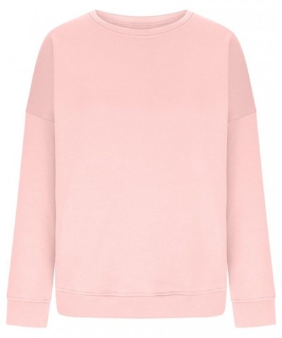 Sweatshirt for Women 2023 Oversized Fleece Long Sleeve Crewneck Pullover Casual Solid Color Top Fall Trendy Clothes Pink $11....