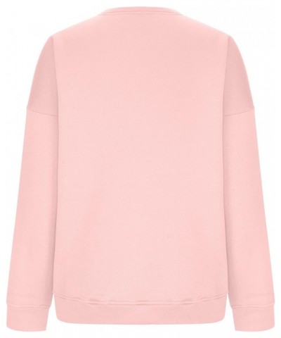 Sweatshirt for Women 2023 Oversized Fleece Long Sleeve Crewneck Pullover Casual Solid Color Top Fall Trendy Clothes Pink $11....