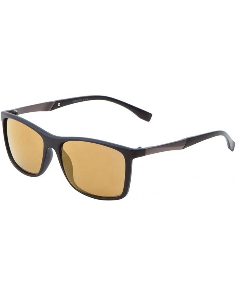 Color Mirror Lens Lightweight Square Sports Sunglasses Brown $10.75 Square