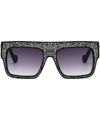 Sparkling Rhinestone Sunglasses Women Oversized Square Fashion Lady Luxury bling Designer Diamond Sun Glasses White&gray $11....