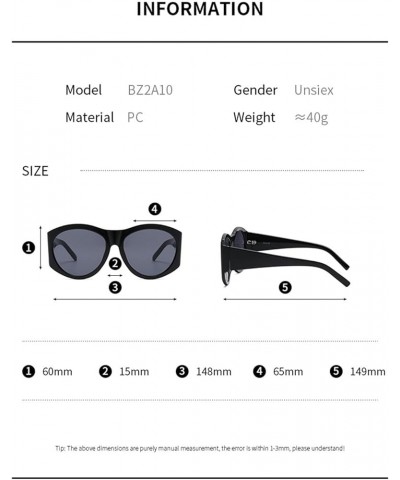 Large Frame Men and Women Sports Sunglasses Vacation Beach Fashion Decorative Sunglasses (Color : C, Size : 1) 1 D $18.29 Sport