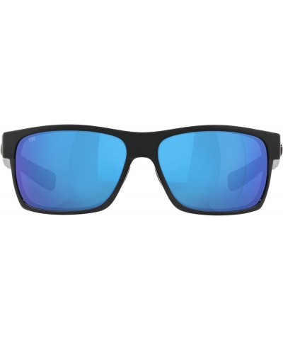 mens Half Moon Rectangular Sunglasses Shiny Black/Matte Black/Grey Blue Mirrored Polarized-580g $69.30 Rectangular