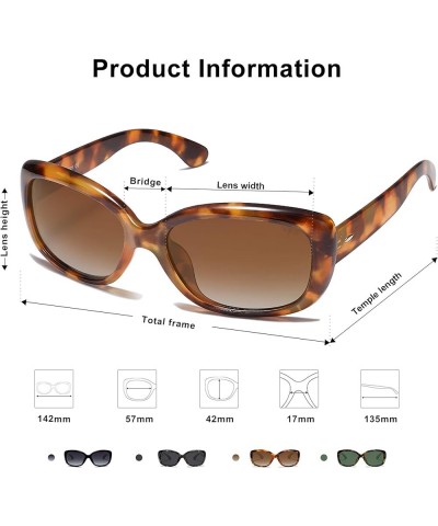 Vintage Square Sunglasses for Women Polarized UV Protection Havana Frame Tortoise/Gradient Brown Gradient Brown Lens $7.94 Go...