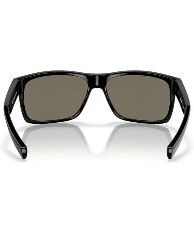 mens Half Moon Rectangular Sunglasses Shiny Black/Matte Black/Grey Blue Mirrored Polarized-580g $69.30 Rectangular