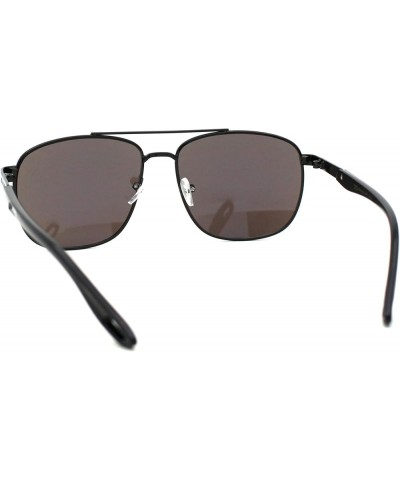 Xloop Mens Metal Rim Officer Style Rectangular Pilots Sunglasses Black Blue Mirror $10.23 Designer