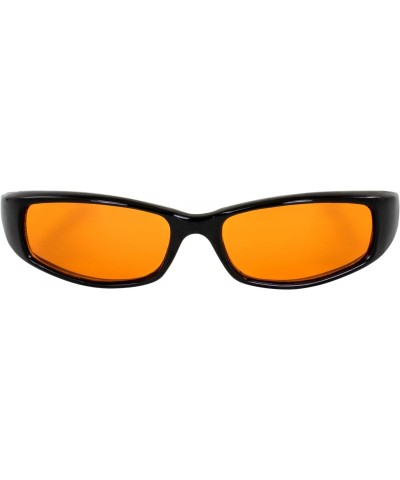 New Attitudes - Stylish Sunglasses - Orange Lenses, Matte Black Frame $9.81 Wayfarer