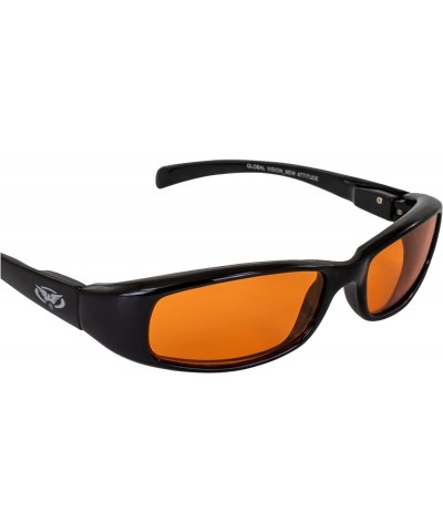 New Attitudes - Stylish Sunglasses - Orange Lenses, Matte Black Frame $9.81 Wayfarer