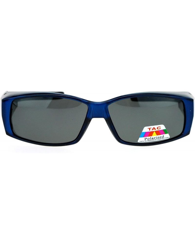 Unisex Polarized Rectangular 55mm Over the Glasses Fit Over Sunglasses Blue $10.59 Rectangular