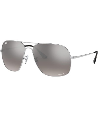 Rb3587ch Chromance Square Sunglasses Silver/Polarized Grey Mirrored Silver $54.25 Square