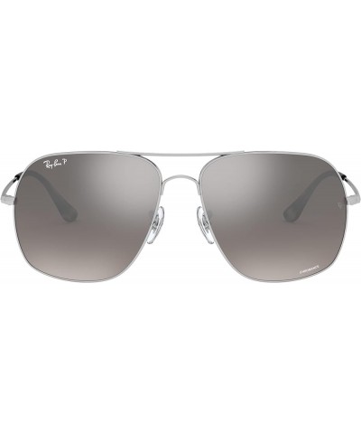 Rb3587ch Chromance Square Sunglasses Silver/Polarized Grey Mirrored Silver $54.25 Square