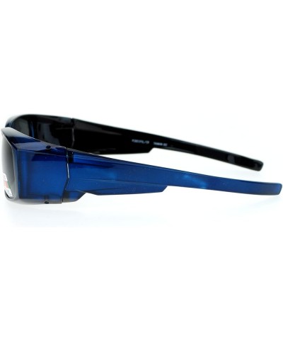 Unisex Polarized Rectangular 55mm Over the Glasses Fit Over Sunglasses Blue $10.59 Rectangular