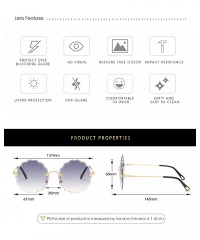 Rimless Men and Women Fashion Outdoor Vacation Sunglasses (Color : A, Size : 1) 1 E $13.41 Rimless