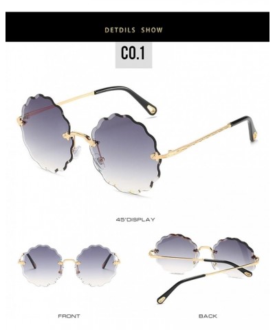 Rimless Men and Women Fashion Outdoor Vacation Sunglasses (Color : A, Size : 1) 1 E $13.41 Rimless