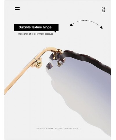 Rimless Men and Women Fashion Outdoor Vacation Sunglasses (Color : A, Size : 1) 1 E $13.41 Rimless