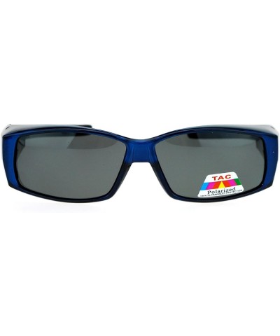 Unisex Polarized Rectangular 55mm Over the Glasses Fit Over Sunglasses Blue $10.59 Rectangular