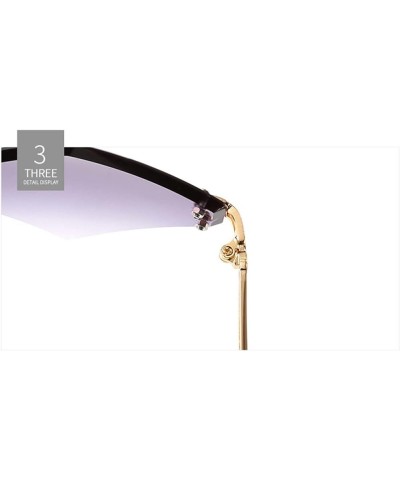 Diamond Shaped Rimless Women Sunglasses Outdoor Holiday Beach Fashion UV400 Sunglasses Gift D $15.34 Rimless