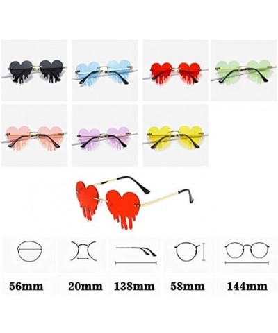 Women Men Cute Lovely Glasses Heart Shaped Sunglasses Rimless Irregular Party Unique Sun Glasses Gray $10.25 Rimless