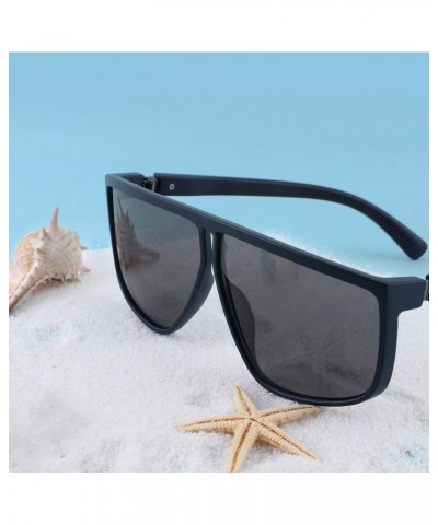 Square Oversized Sunglasses for Women Men Flat Top Fashion Shades B2669 Blue Frame/Grey Lens $9.66 Oversized