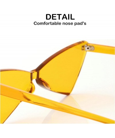 OLIN Triangle Thick Rimless Sunglasses One Piece Colored Transparent glasses For Women and Men Ten Color $6.78 Rimless