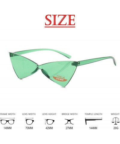 OLIN Triangle Thick Rimless Sunglasses One Piece Colored Transparent glasses For Women and Men Ten Color $6.78 Rimless