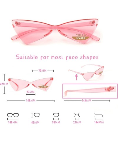 OLIN Triangle Thick Rimless Sunglasses One Piece Colored Transparent glasses For Women and Men Ten Color $6.78 Rimless