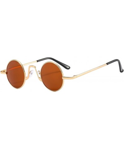 Fashionable Colorful Sunglasses - Fun Round Sunglasses, Multi functional UV Protection, Unisex Sunglasses Tea Color $9.67 Round