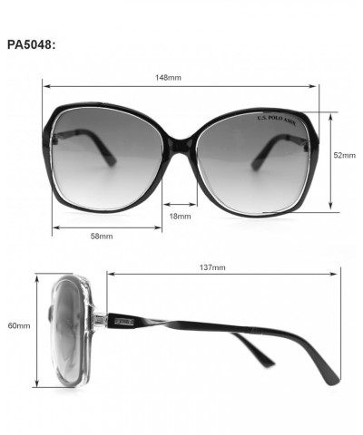 Pa5048 Stylish UV Protective Butterfly Sunglasses Classic Gifts for Women, 65 mm Black & Crystal Smoke $10.57 Sport