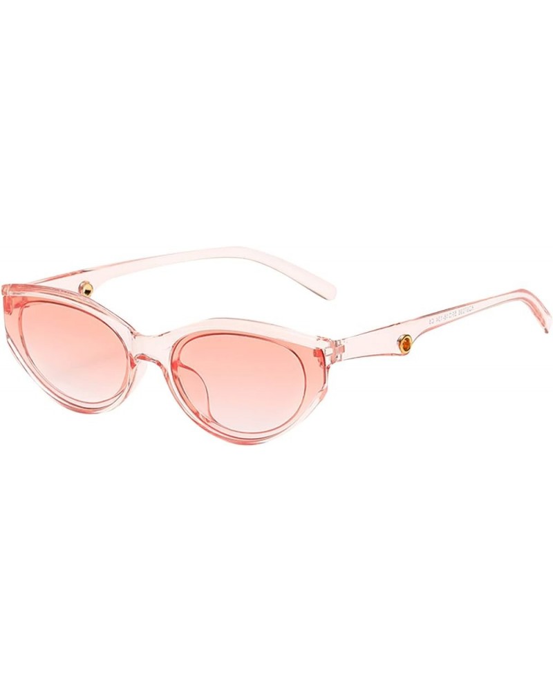 Green Adults Unisex Summer Personality Fashion Transparent Retro Wide Leg Multicolor Small Sunglasses Multicolor,pink $5.93 D...