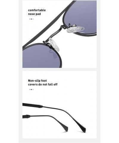 Retro Metal Round Frame Men and Women Fashion Sunglasses Outdoor Holiday Street Shooting Decorative Sunglasses (Color : D, Si...