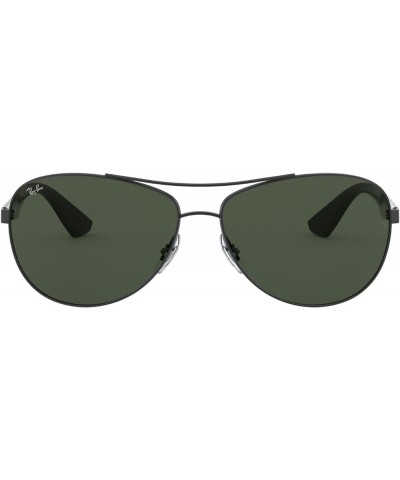 Men's Rb3526 Aviator Sunglasses Matte Black/Dark Green $67.68 Aviator