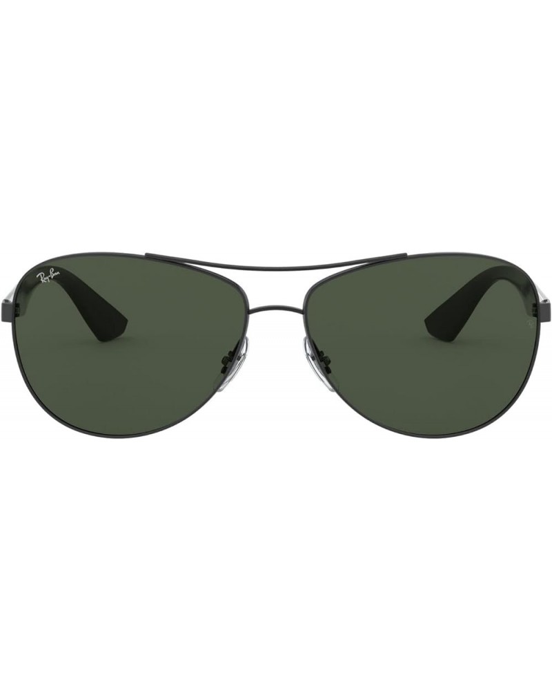 Men's Rb3526 Aviator Sunglasses Matte Black/Dark Green $67.68 Aviator