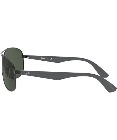 Men's Rb3526 Aviator Sunglasses Matte Black/Dark Green $67.68 Aviator