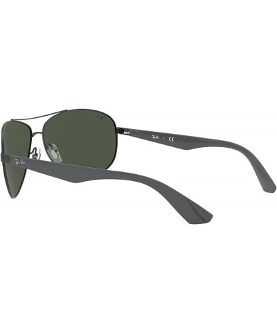 Men's Rb3526 Aviator Sunglasses Matte Black/Dark Green $67.68 Aviator