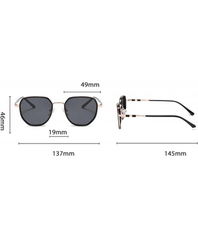 Men and Women Fashion Small Frame Sunglasses Metal Polarized Outdoor Sunshade Driving Sunglasses (Color : C, Size : Medium) M...