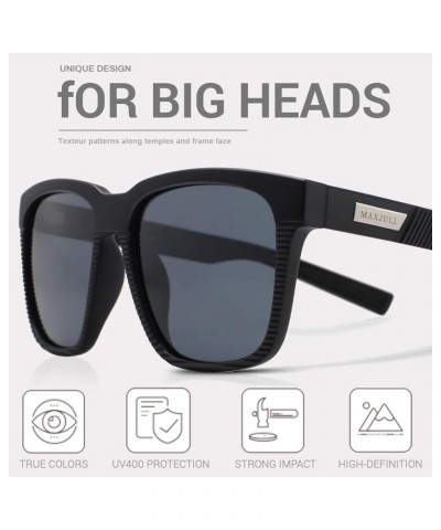 Polarized Sunglasses for Big Heads Men Women 8023 C3-2 Pack (Black/Gray+black/Red) $13.24 Wayfarer