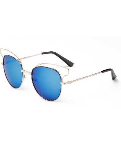 Newbee Fashion -"Toikna" Modern Geometric Fashion Sunglasses Gold/Dark Brown $9.34 Aviator