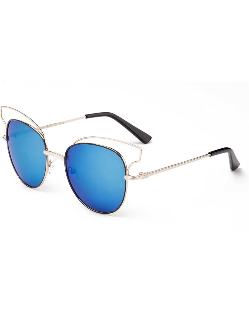 Newbee Fashion -"Toikna" Modern Geometric Fashion Sunglasses Gold/Dark Brown $9.34 Aviator