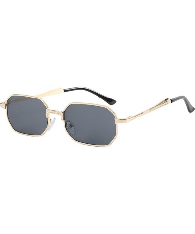 European and American Trend Metal Sunglasses Fashion Simple Sunglasses Personality Ocean Lens Sunglasses conventional Gold Fr...